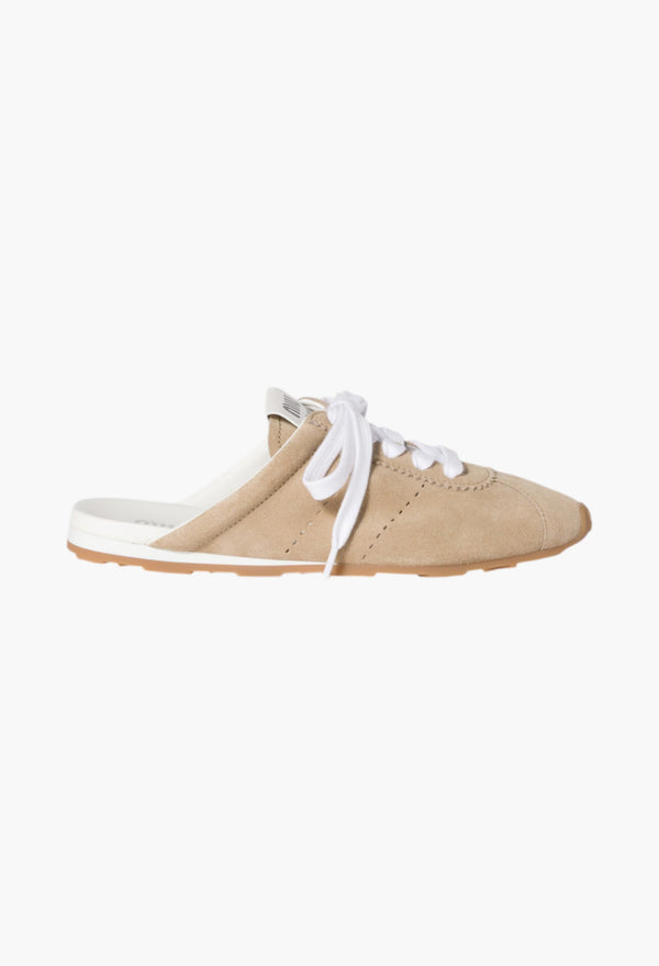 Desert Beige - Plume Suede Mules