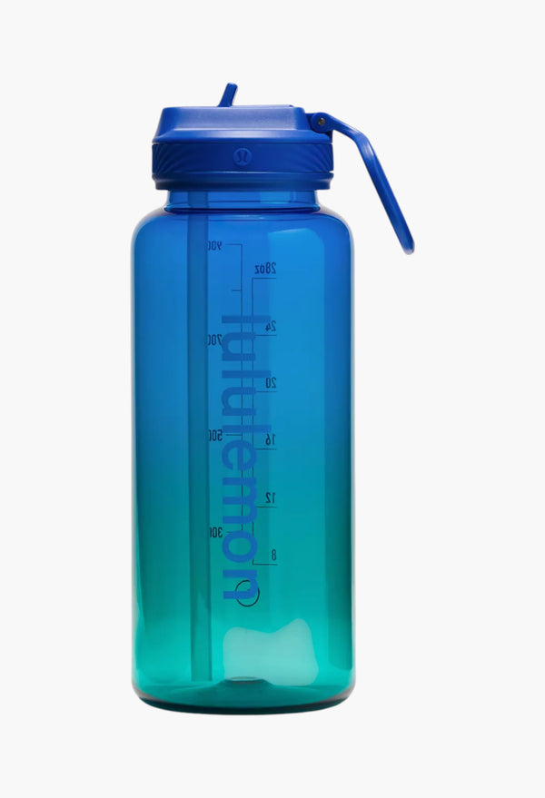 Poolside/Raceway Green - Back to Life Clear Bottle 32oz Straw Lid