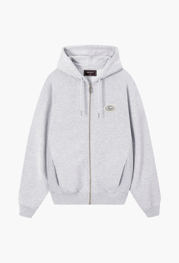 Essentials Zip-Up Hoodie Grey Melange