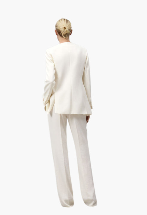 Ecru - Straight Trousers Woman - GLAM MODA