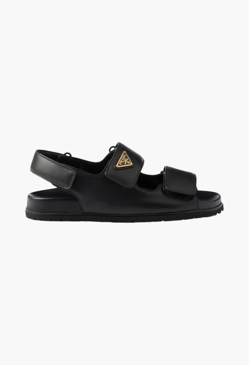 Black - Nappa Leather Sandals - GLAM MODA