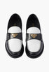 Black/White - Two-Tone Brushed Leather Loafers - GLAM MODA