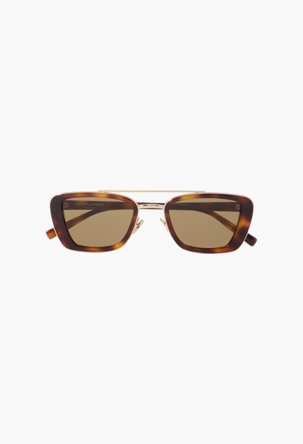 Scales - Rectangular Sunglasses In Tortoiseshell Effect Acetate And Gold Metal