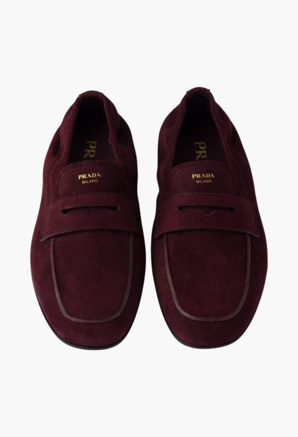 Burgundy - Shuffle Antiqued Suede Loafers
