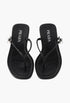 Black - Leather Thong Sandals - GLAM MODA