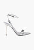 Silver - Metallic Leather High-Heeled Sandals - GLAM MODA