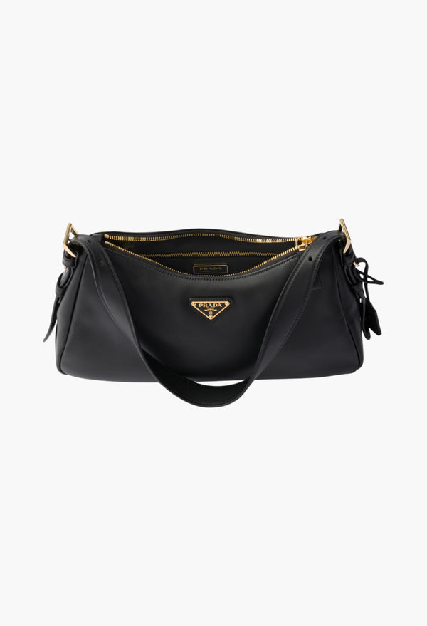 Black - Prada Aimée Leather Shoulder Bag
