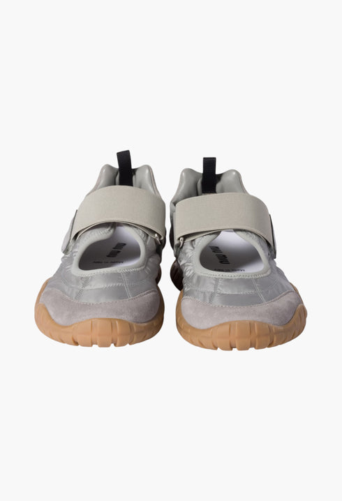 Cloudy Gray- Tyre Technical Fabric And Suede Ballerinas - GLAM MODA