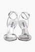 Silver - Metallic Leather High-Heeled Sandals - GLAM MODA