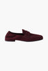 Burgundy - Shuffle Antiqued Suede Loafers - GLAM MODA