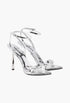 Silver - Metallic Leather High-Heeled Sandals - GLAM MODA