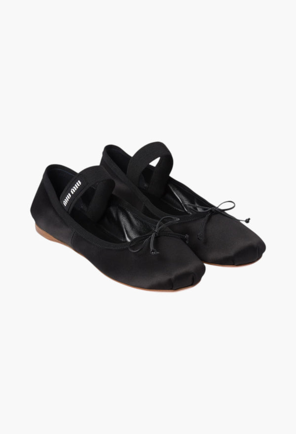 Black - Satin Ballerinas