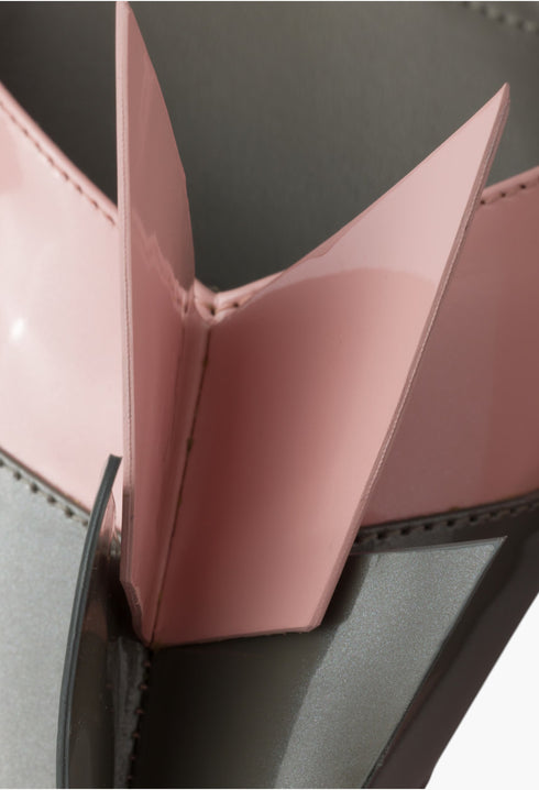 Orchid/Steel - Two-tone patent leather D'Orsay pumps - GLAM MODA