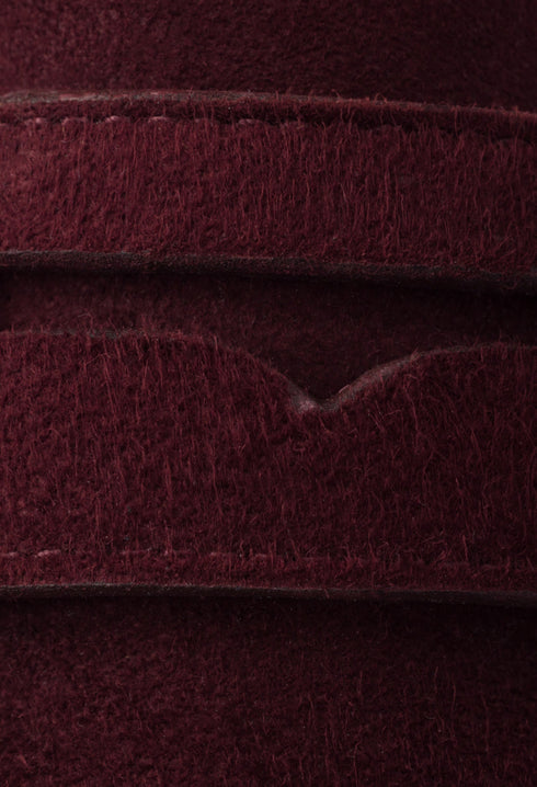 Burgundy - Shuffle Antiqued Suede Loafers - GLAM MODA