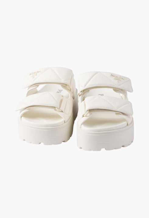 Ivory- Padded Nappa Leather Slides - GLAM MODA