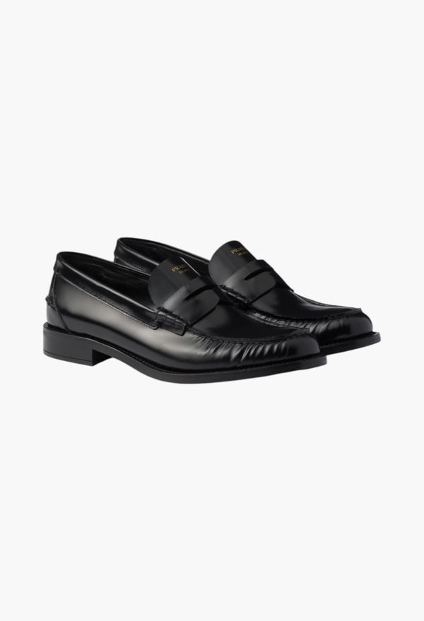 Black - Brushed Leather Loafers