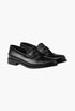 Black - Brushed Leather Loafers - GLAM MODA