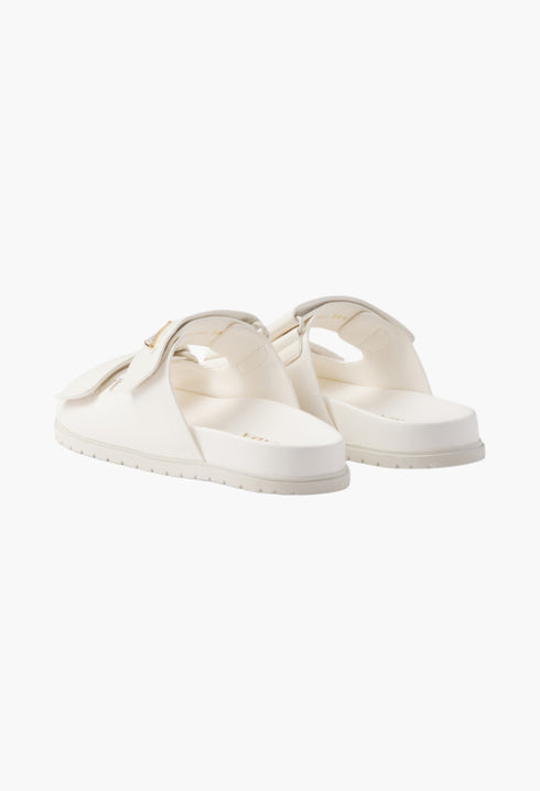 Ivory - Nappa Leather Slides - GLAM MODA