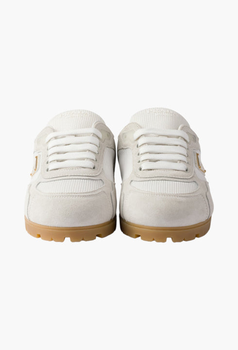 White - Trail Mesh Fabric And Suede Mules - GLAM MODA