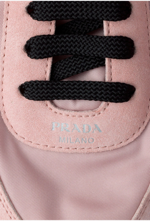 Peach - Collapse Re-Nylon And Suede Sneakers - GLAM MODA