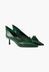 Fir Green - Brushed Leather Pumps - GLAM MODA