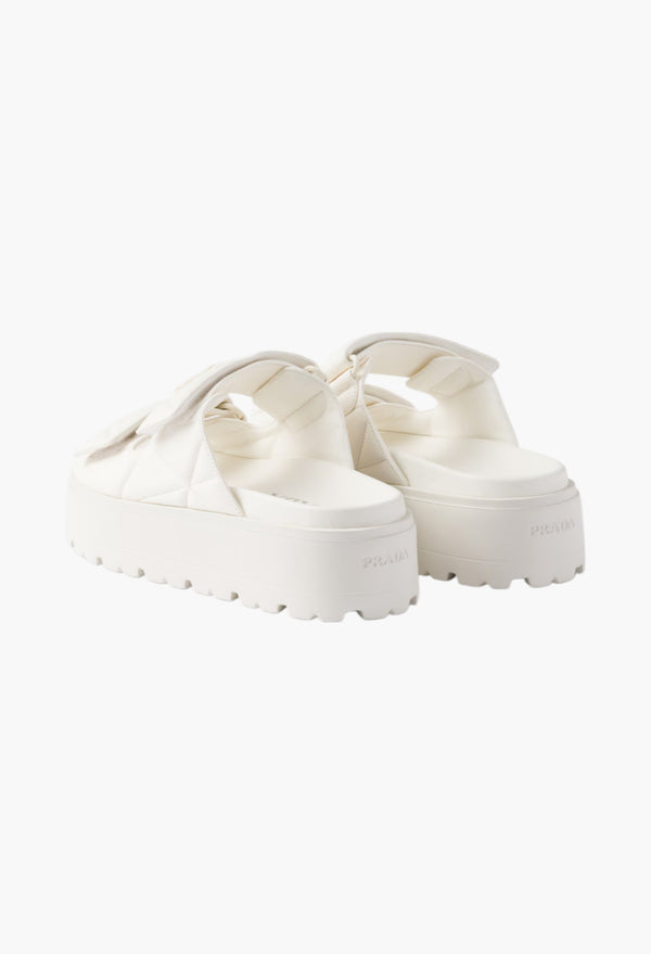 Ivory- Padded Nappa Leather Slides