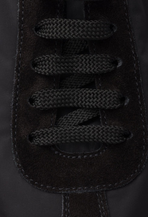 Black - Collapse Re-Nylon And Suede Sneakers With Metal Toecap - GLAM MODA