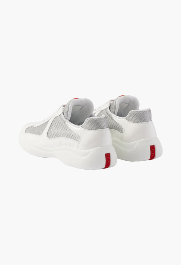 White/Silver - Prada America's Cup Biker Fabric Sneakers