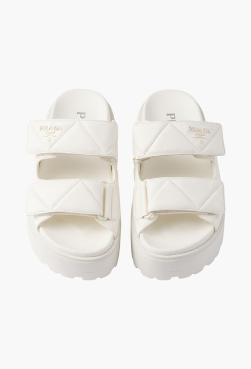 Ivory- Padded Nappa Leather Slides - GLAM MODA