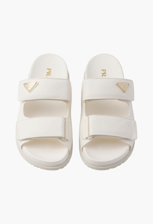 Ivory - Nappa Leather Slides - GLAM MODA