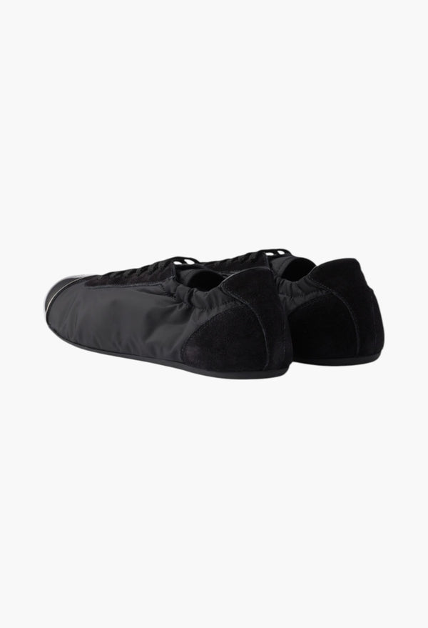 Black - Collapse Re-Nylon And Suede Sneakers With Metal Toecap