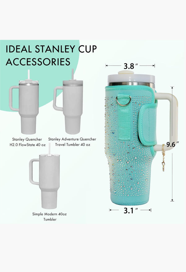Cup Holder with Strap & Letter Charm - 40 oz