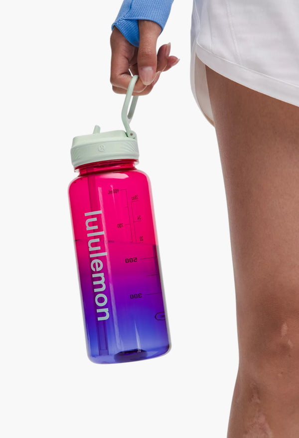 Geranium Pink/Galactic Cobalt/Ocean Air - Back to Life Clear Bottle 32oz Straw Lid