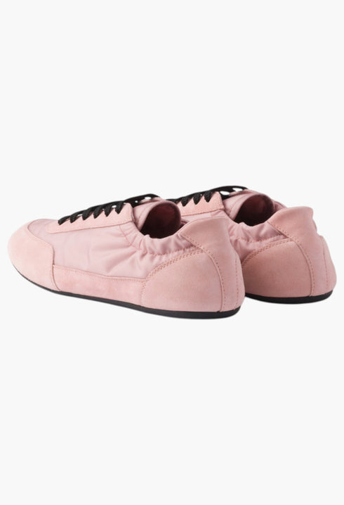 Peach - Collapse Re-Nylon And Suede Sneakers - GLAM MODA