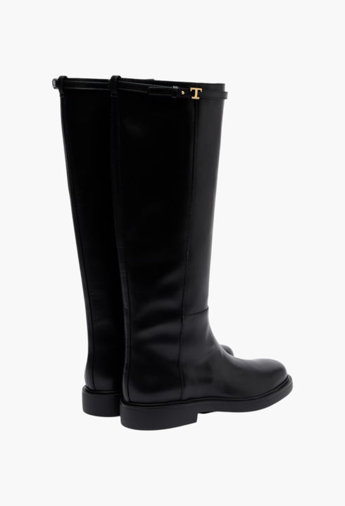 Leather knee-high boots - GLAM MODA