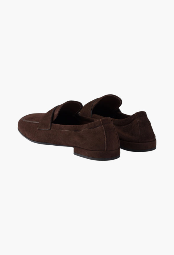 Dark Brown - Shuffle Antiqued Suede Loafers