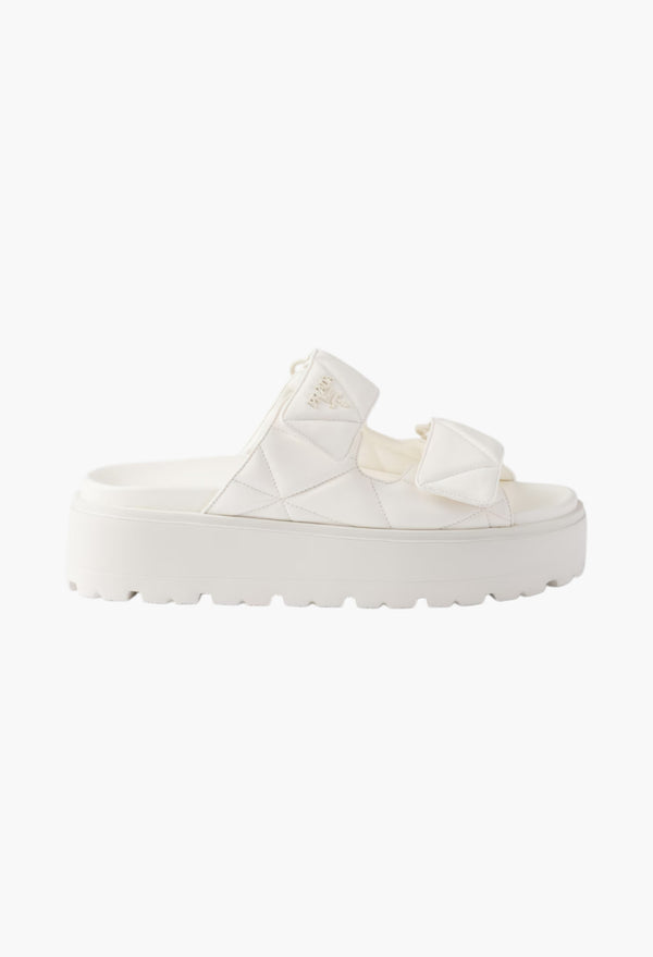 Ivory- Padded Nappa Leather Slides
