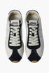 White/Blue - Plume Nappa Leather And Suede Sneakers - GLAM MODA