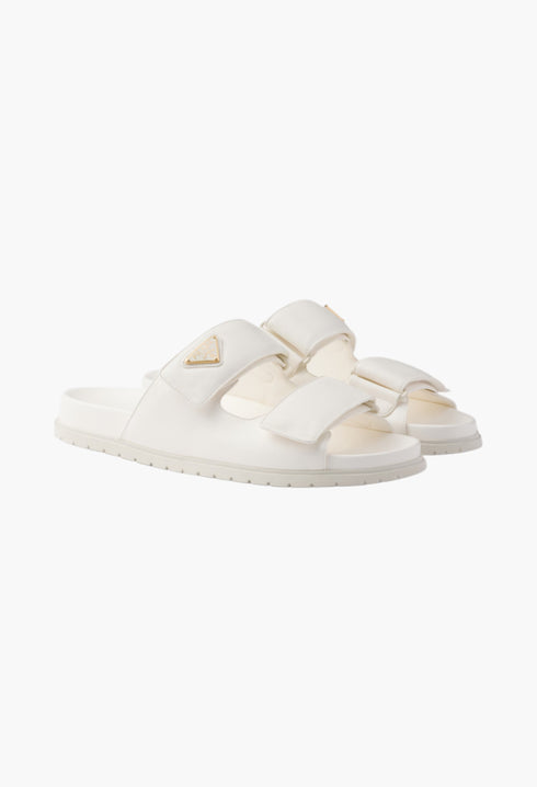Ivory - Nappa Leather Slides - GLAM MODA