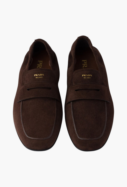 Dark Brown - Shuffle Antiqued Suede Loafers - GLAM MODA