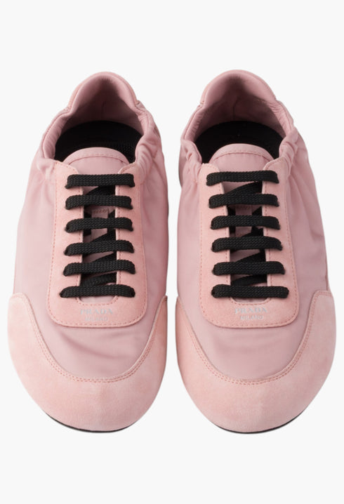 Peach - Collapse Re-Nylon And Suede Sneakers - GLAM MODA