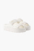 Ivory- Padded Nappa Leather Slides - GLAM MODA