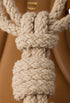 Light Tan - Flat Leather And Cord Sandals - GLAM MODA