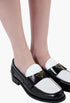 Black/White - Two-Tone Brushed Leather Loafers - GLAM MODA
