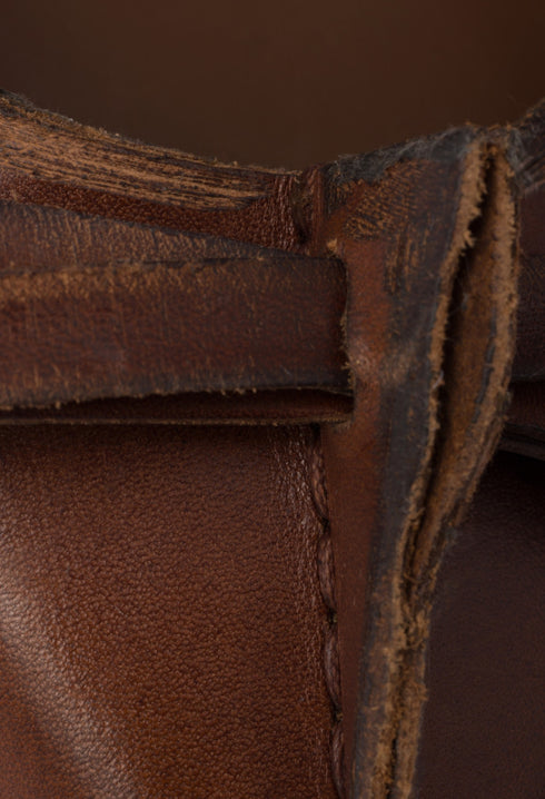 Cocoa Brown - Antiqued Leather Pumps - GLAM MODA