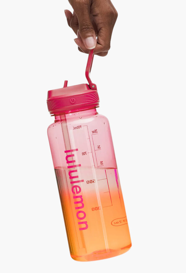 Raspberry Coulis/Lit Orange/Racer Pink - Back to Life Clear Bottle 32oz Straw Lid