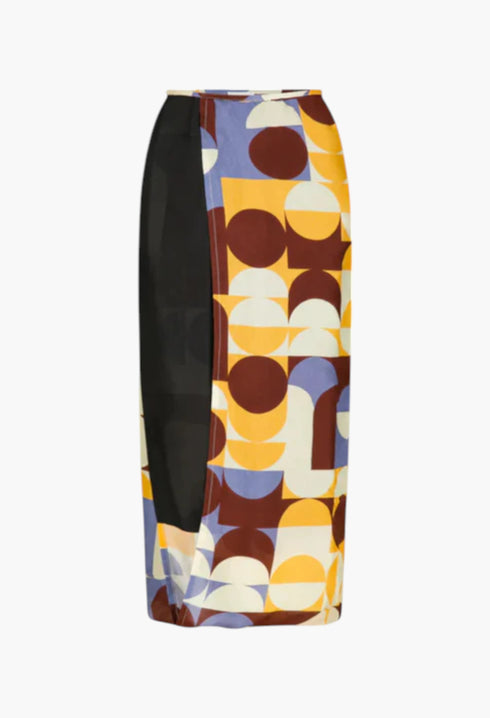 Rust - Silk Wrap Skirt - GLAM MODA