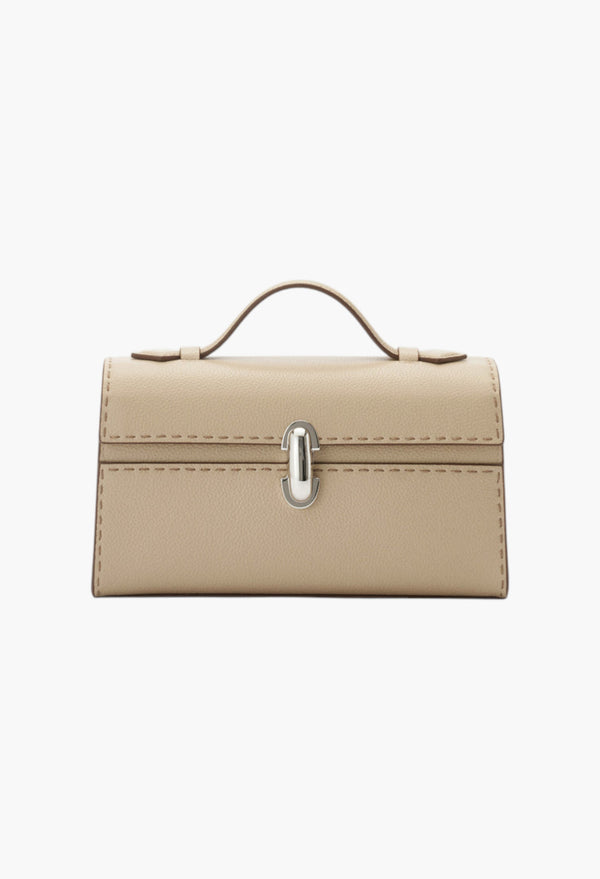 Bone Grained Leather W/ Hand Stitch - Symmetry Pochette