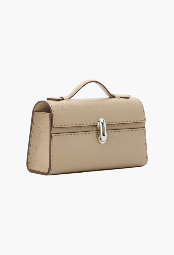 Bone Grained Leather W/ Hand Stitch - Symmetry Pochette