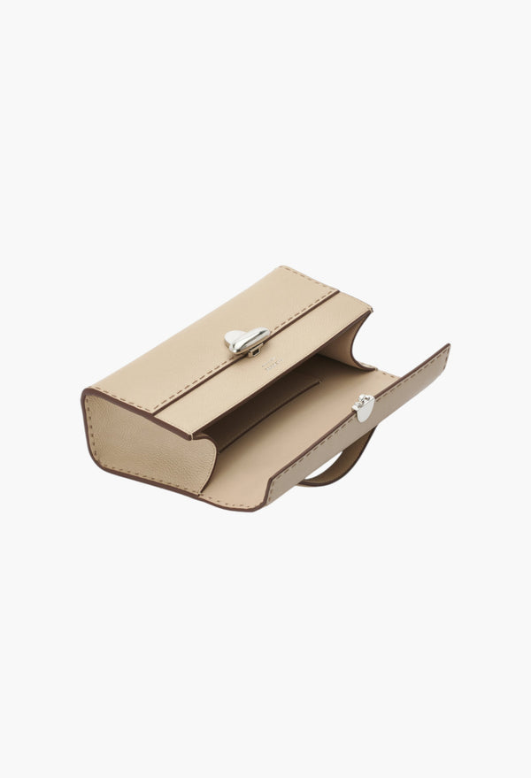 Bone Grained Leather W/ Hand Stitch - Symmetry Pochette